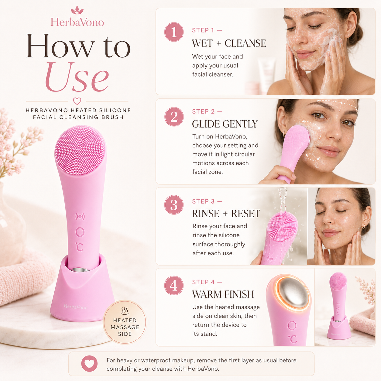 HerbaVono Facial Cleansing Brush